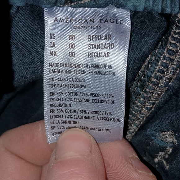 American Eagle Teal Drawstring Jogger Pants - Picture 3 of 11